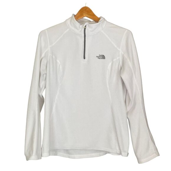 The North Face Lightweight White Fleece Pullover Quarter Zip Neckline, size Med - Picture 1 of 6